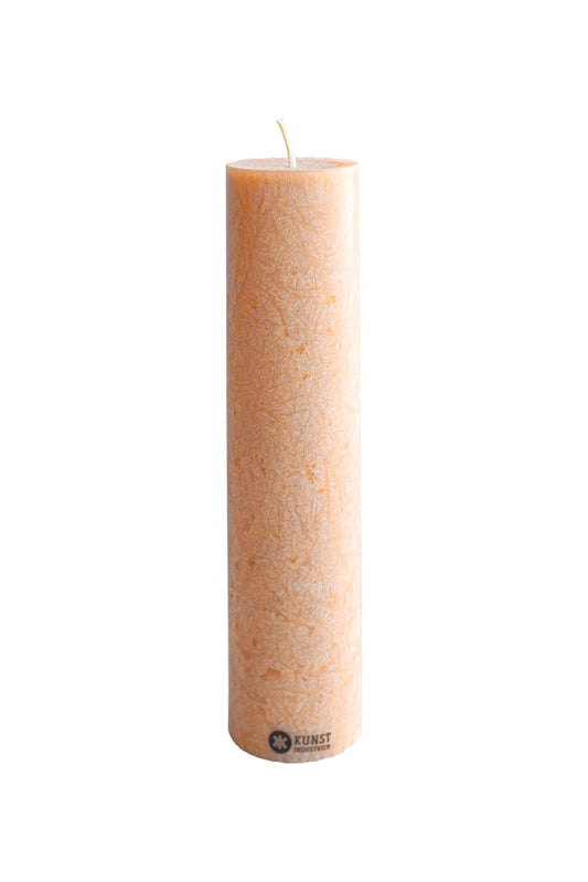 Upcycled olive wax pillar candles 6 cm x 25 cm - Sand