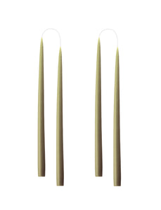 Hand dipped, dyed candle, in 4 pack - 2.2x35 cm - Olive #36