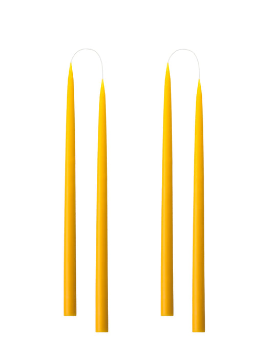 Von Hand getauchte, gefärbte Kerze, im 4er-Pack – 2,2 x 35 cm – Gelb #51
