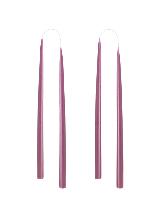 Von Hand getauchte, gefärbte Kerze, im 4er-Pack – 2,2 x 35 cm – Light Heather #78