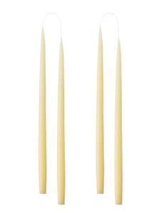 Hand dipped, dyed candle, in 4 pack - 2.2 cm x 45 cm - Ivory #05