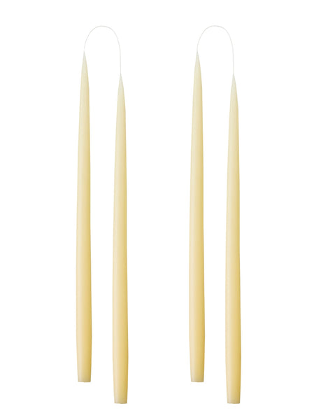 Hand dipped, dyed candle, in 4 pack - 2.2 cm x 45 cm - Ivory #05