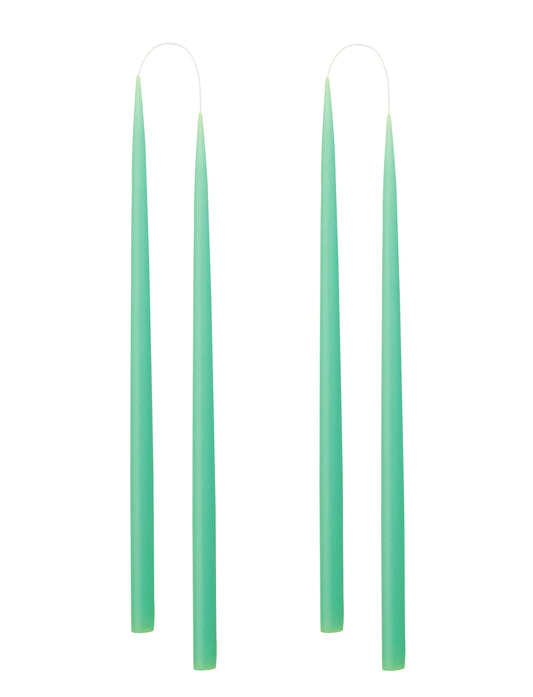 Von Hand getauchte, gefärbte Kerze, im 4er-Pack – 2,2 cm x 45 cm – Mintgrün #30