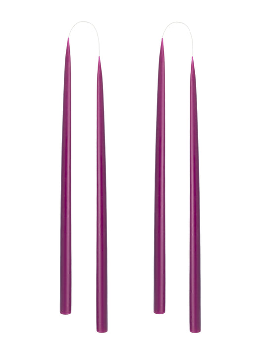 Von Hand getauchte, gefärbte Kerze, im 4er-Pack – 2,2 cm x 45 cm – Dark Heather #71