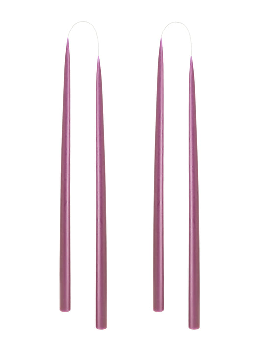 Von Hand getauchte, gefärbte Kerze, im 4er-Pack – 2,2 cm x 45 cm – Light Heather #78