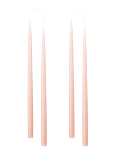 Hand dipped, dyed candle, in 4 pack - 2.2 cm x 45 cm - Old Rose #83