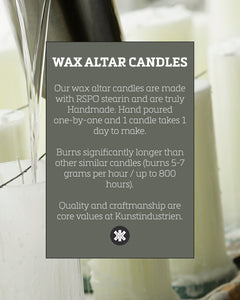Wax Altar Candles. Ø=5 cm. H=30 cm. EN 15426 - White