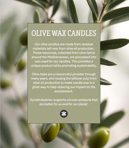 Olive Wax candle with Pattern Ø 2.2 cm, H=25 cm, 4 candles in a box - White #01