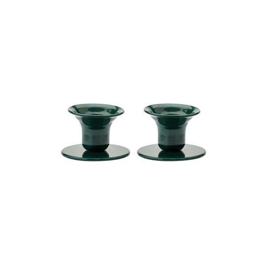 The Bell Candlestick (2,3 cm candle) - 2 pack - Moss Green