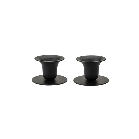 The Bell Candlestick (2,3 cm candle) - 2 pack - Rustic Black