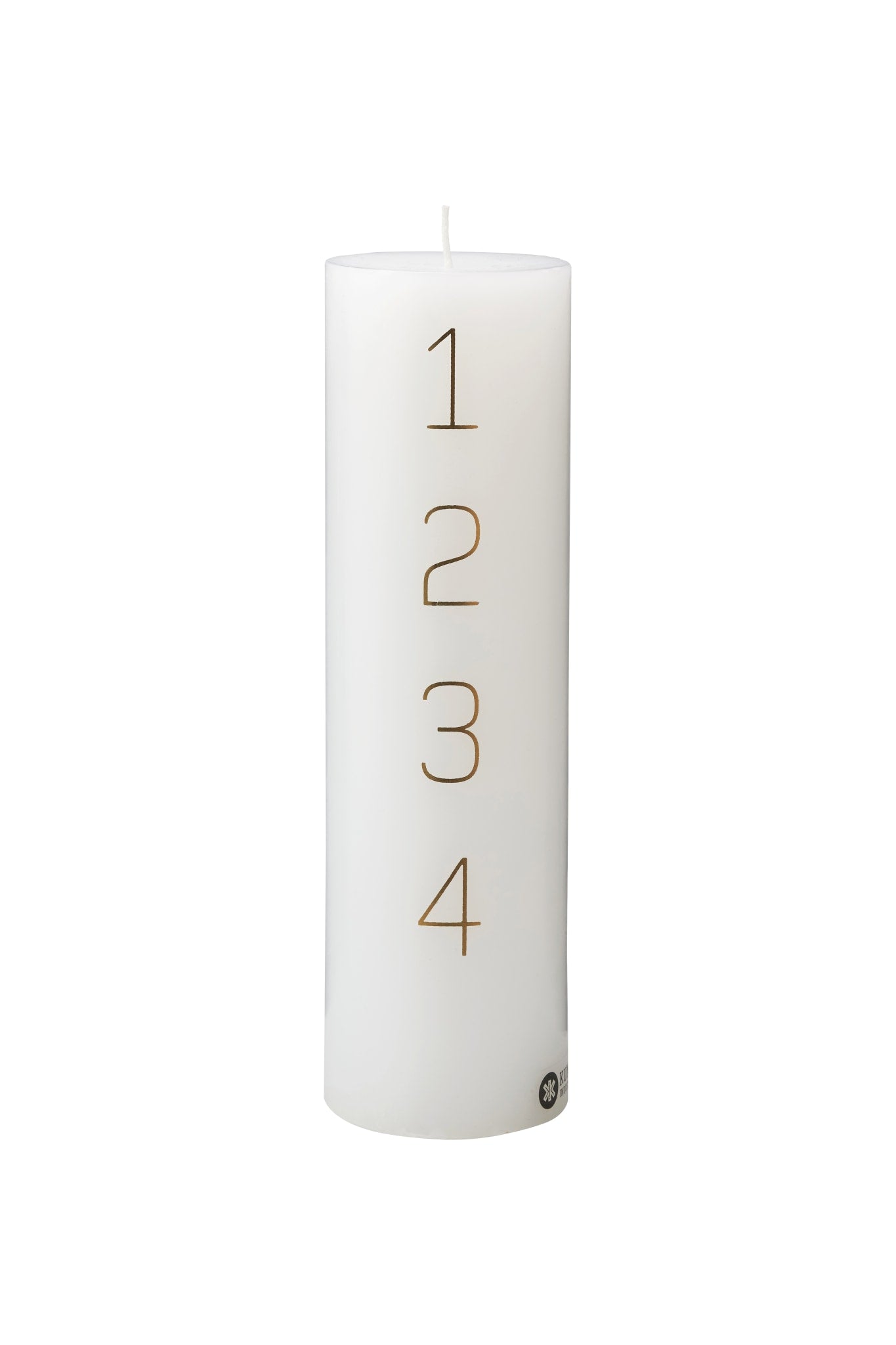 Advent Candle. 7x24 cm w. RSPO Stearin. EN 15426 - Gold