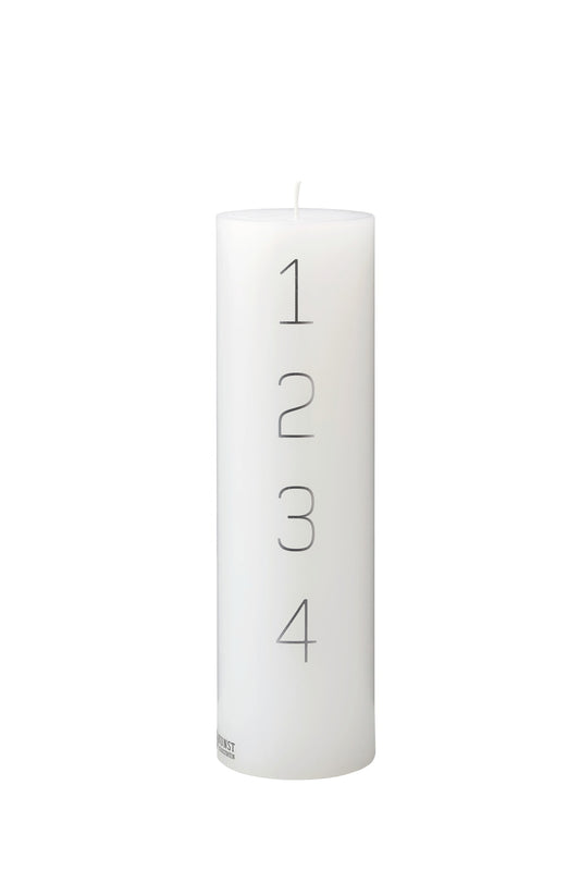 Advent Candle. 7x24 cm w. RSPO Stearin. EN 15426 - Silver