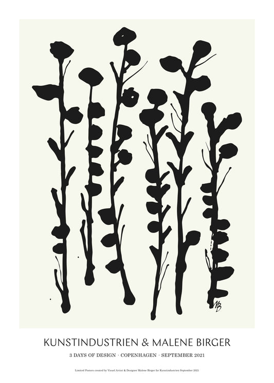 Abstrakte Blumen - Poster - Weiß1