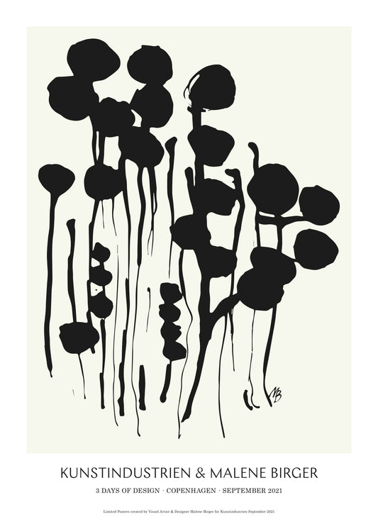 Abstrakte Blumen - Poster - Weiß3