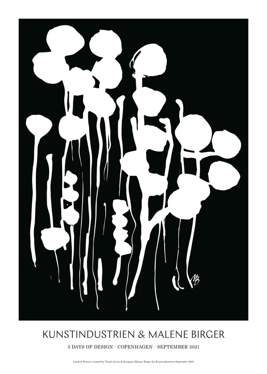 Abstrakte Blumen - Poster - Schwarz3