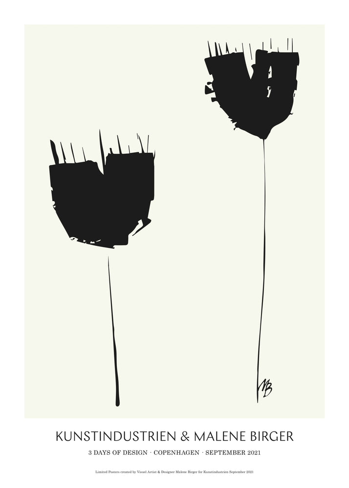 Abstrakte Blumen - Poster - Weiß5
