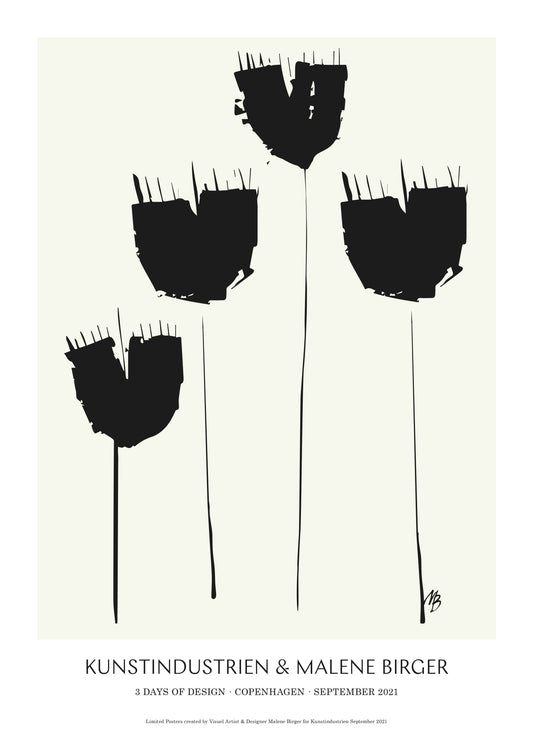 Abstrakte Blumen - Poster - Weiß6
