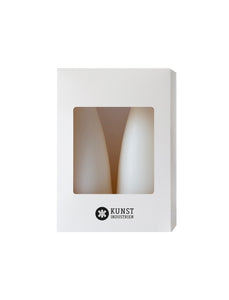Coloured Cone-Shaped Candles - ø-6,5 cm, length 16 cm - 2-pack - Off-White #03