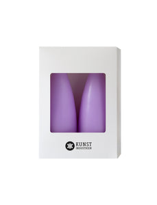 Coloured Cone-Shaped Candles - ø-6,5 cm, length 16 cm - 2-pack - Pastel Purple #75