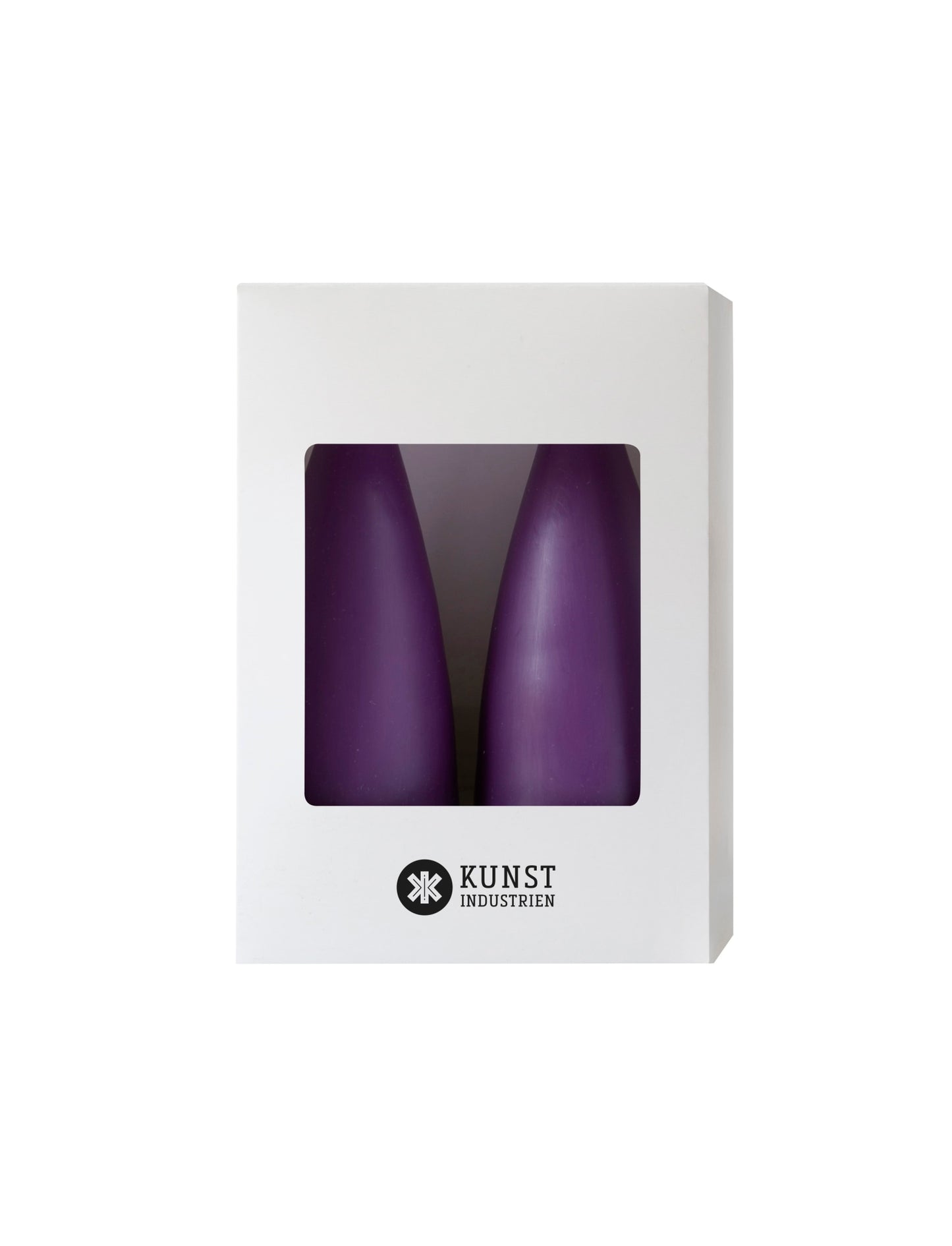 Colored Cone-Shaped Candles - ø-6.5 cm, length 16 cm - 2-pack - Violet/Christmas purple #77