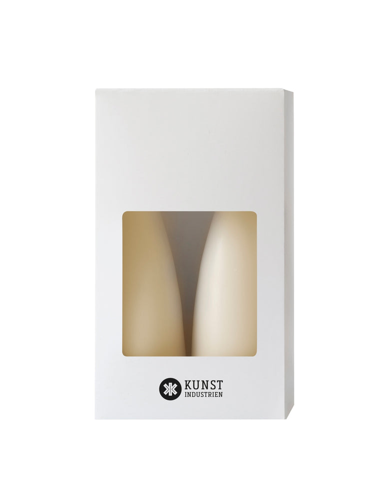 Coloured Cone-Shaped Candles - ø-6,5 cm, length 20 cm - 2-pack - Ivory #05