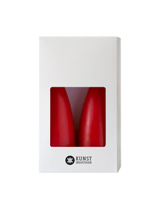 Coloured Cone-Shaped Candles - ø-6,5 cm, length 20 cm - 2-pack - X-mas Red #10