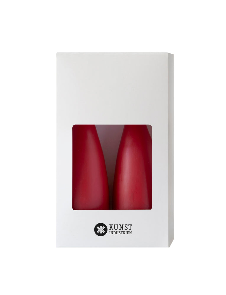 Coloured Cone-Shaped Candles - ø-6,5 cm, length 20 cm - 2-pack - Dark Red #11