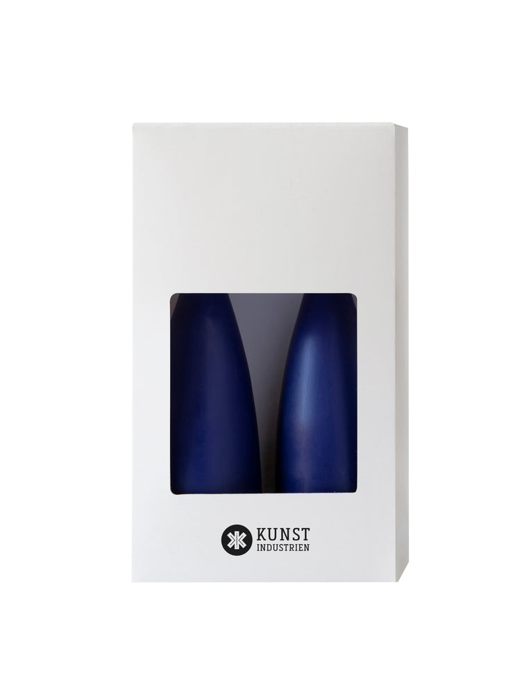 Coloured Cone-Shaped Candles - ø-6,5 cm, length 20 cm - 2-pack - Antique Blue #22