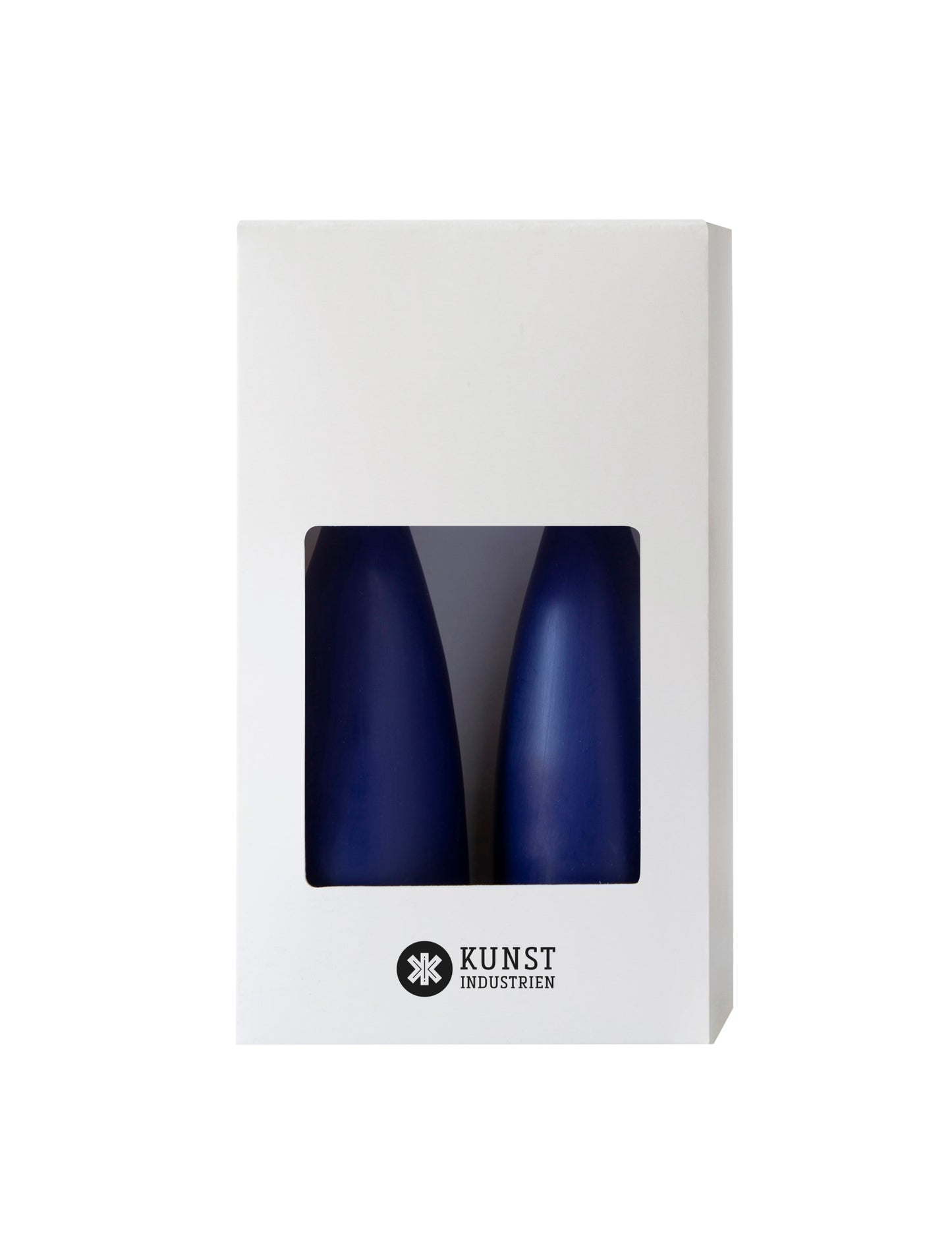 Coloured Cone-Shaped Candles - ø-6,5 cm, length 20 cm - 2-pack - Antique Blue #22