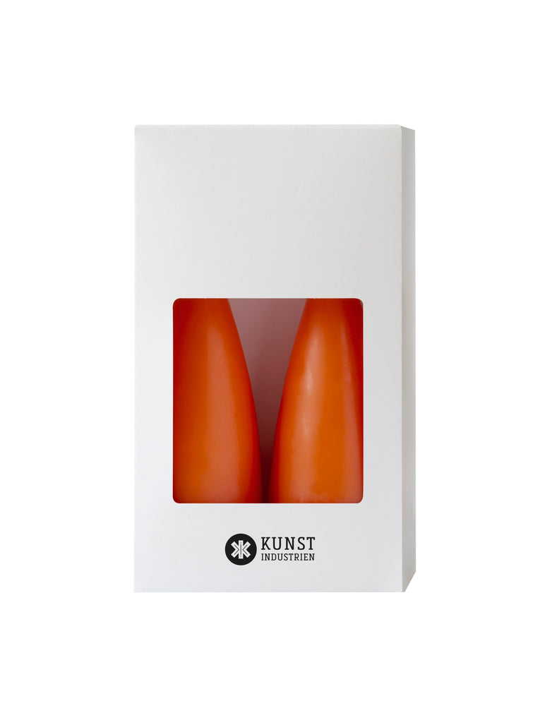 Coloured Cone-Shaped Candles - ø-6,5 cm, length 20 cm - 2-pack - Orange #41