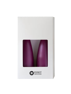 Coloured Cone-Shaped Candles - ø-6,5 cm, length 20 cm - 2-pack - Heather #71