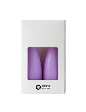 Coloured Cone-Shaped Candles - ø-6,5 cm, length 20 cm - 2-pack - Pastel Purple #75