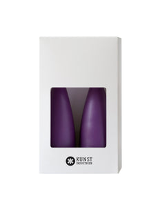 Coloured Cone-Shaped Candles - ø-6,5 cm, length 20 cm - 2-pack - Violet/Julelilla #77
