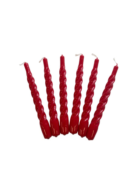 Candles with a Twist - Taper Candle 21 cm - Christmas Red