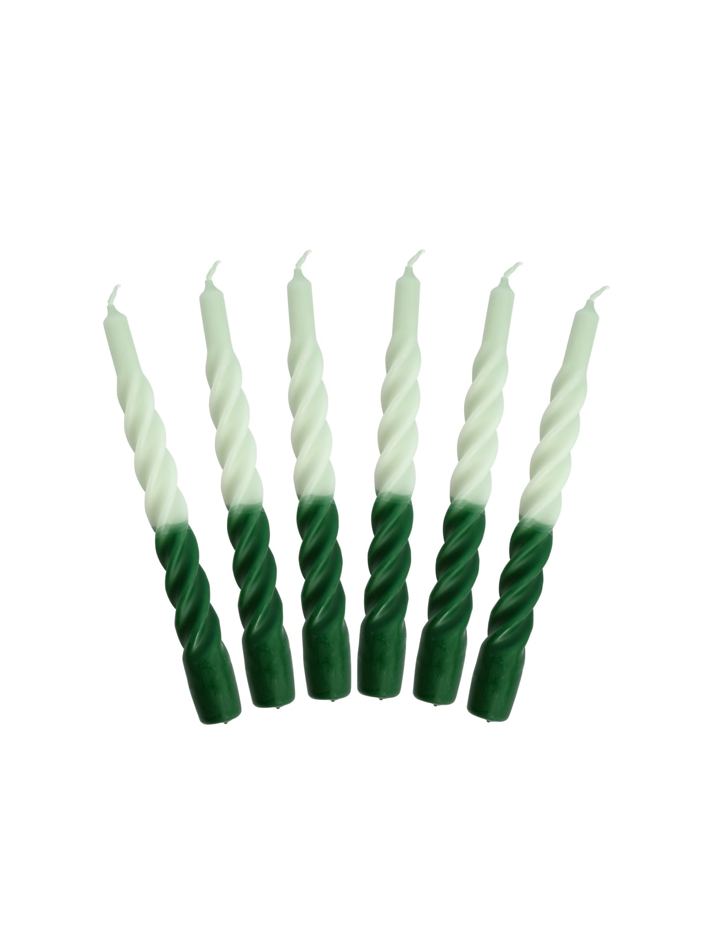 Candles with a Twist - Multi-coloured - Taper Candle 21 cm - # Light and Dark Green