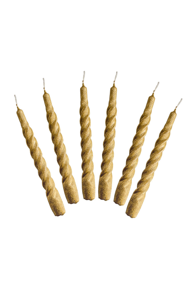 Candles with a Twist - Brushed -Taper Candle 21 cm - Brushed-Gold