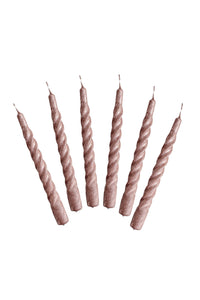 Candles with a Twist - Brushed -Taper Candle 21 cm - Brushed-Rosegold