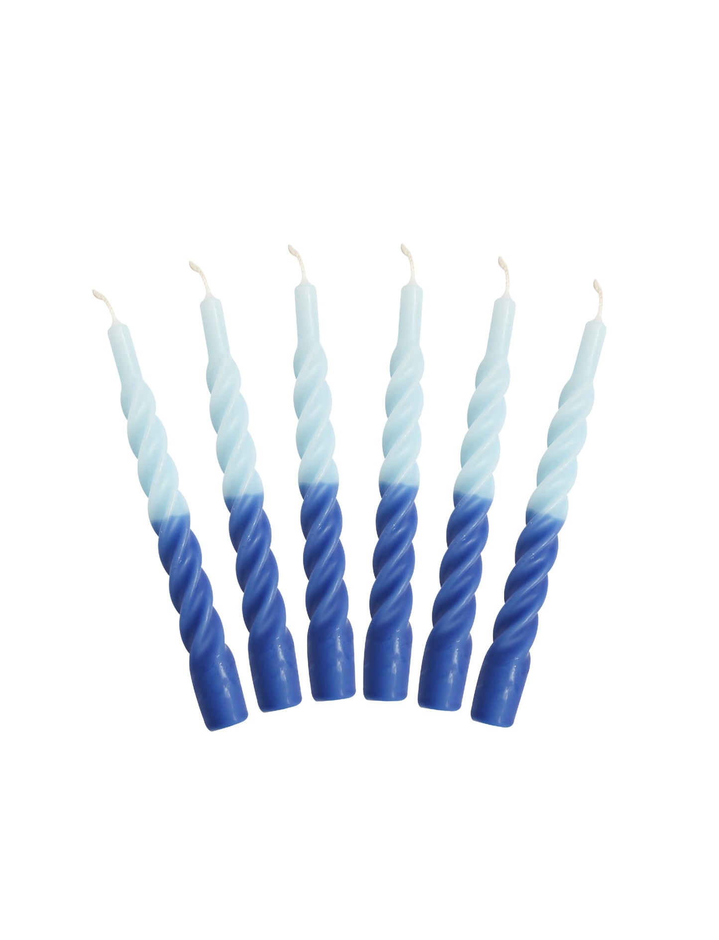 Candles with a Twist - Multi-coloured - Taper Candle 21 cm - #Light and Dark Blue