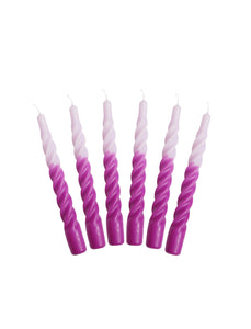 Candles with a Twist - Multi-coloured - Taper Candle 21 cm - # Light and Dark Lilac