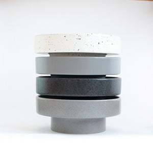 Ads-Ida-Double dish - White with burnt Brown Dots