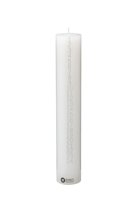 December Candle, Monoline, 5 cm x 30 cm. w. RSPO Stearin, EN 15426 - Silver