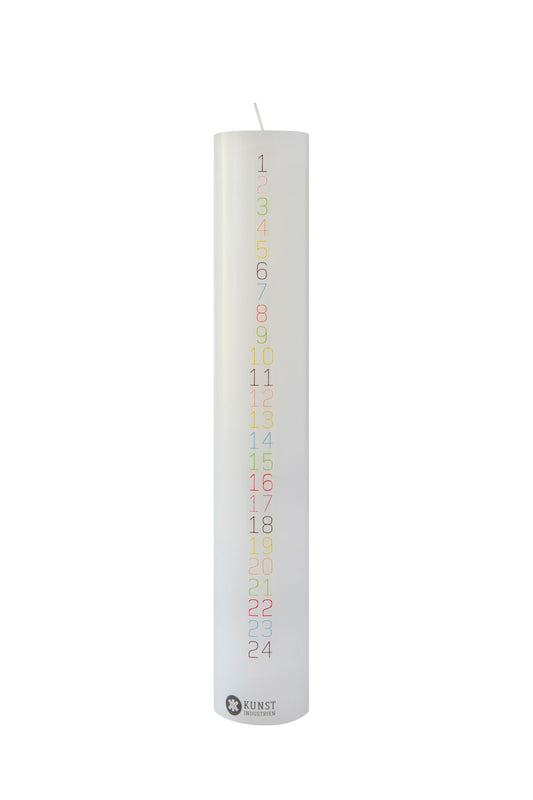 December Candle, Monoline, 5 cm x 30 cm. w. RSPO Stearin, EN 15426 - Multi