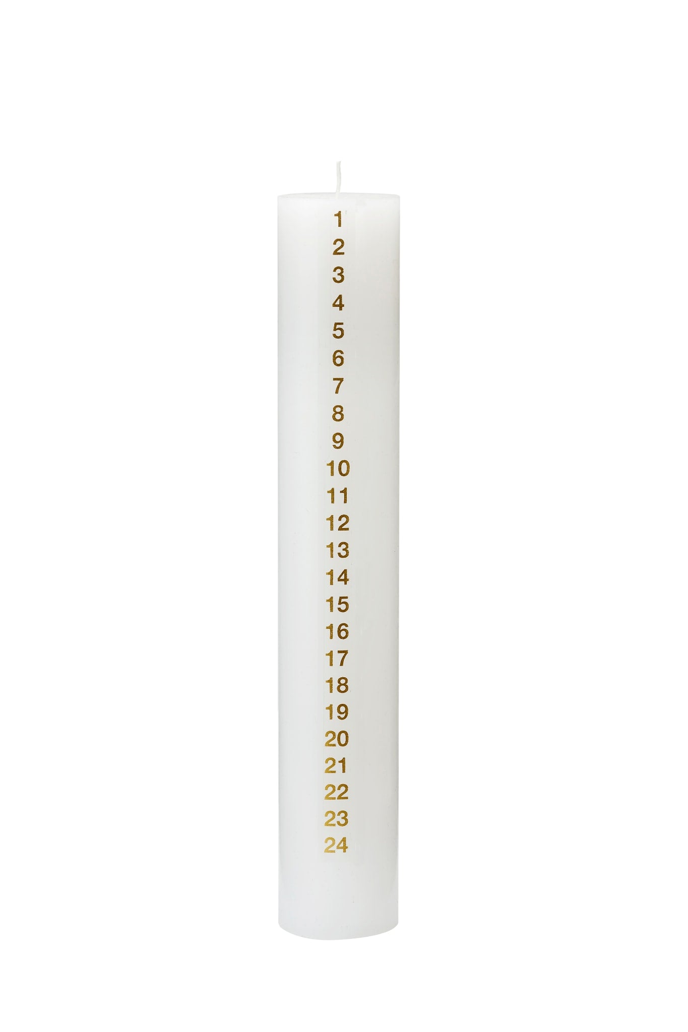 Dezemberkerze, 5 x 30 cm. RSPO Stearin. EN 15426 – Gold