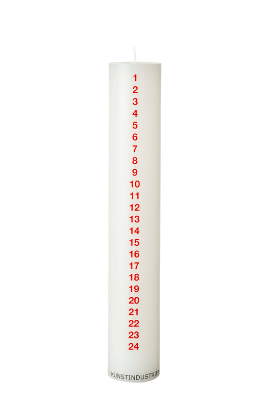 December Candle, 5 x 30 cm. RSPO Stearin. EN 15426 - X-mas Red