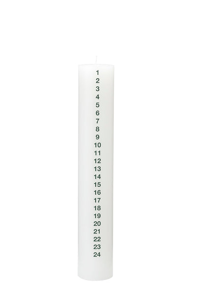 December Candle. 5 x 30 cm. w. RSPO Stearin. EN 15426 - Moss Green