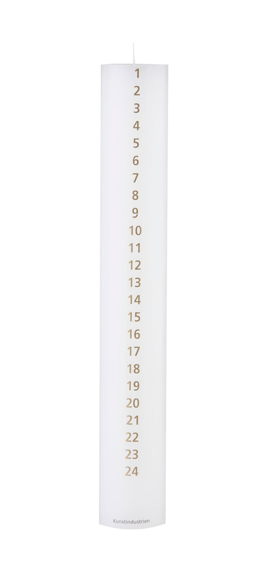 December Candle, 6 x 40 cm, w. RSPO Stearin, EN 15426 - Gold