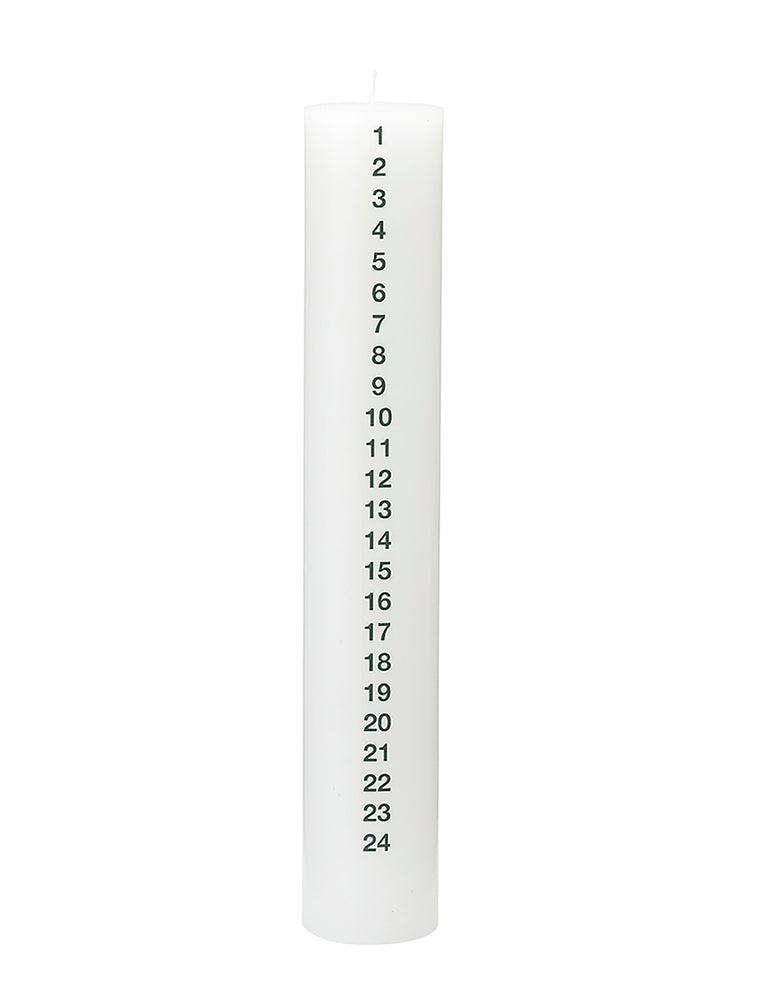 December Candle, 6 x 40 cm, w. RSPO Stearin, EN 15426 - Moss Green
