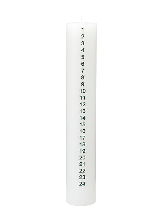 Dezemberkerze, 6 x 40 cm, m. RSPO Stearin, EN 15426 – Moosgrün