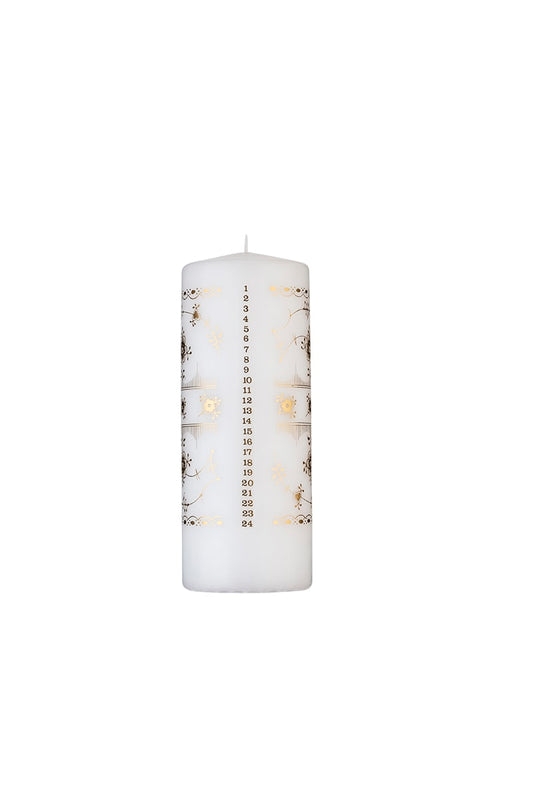 Classic December Candle Ø=7 CM - 7x18 cm - Golden Fluted -