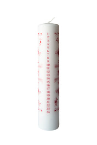 Royal Calendar Candles, 5x25 cm Red - Red Fluted